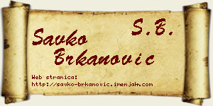 Savko Brkanović vizit kartica